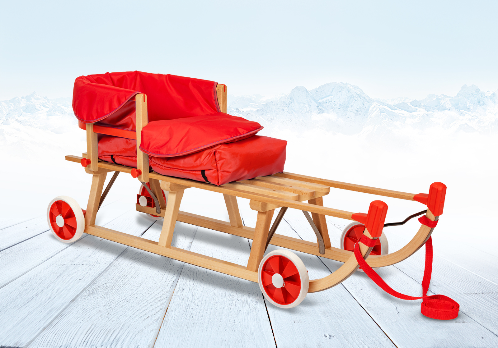 Rodelberg® Räder-Bausatz für Holzschlitten