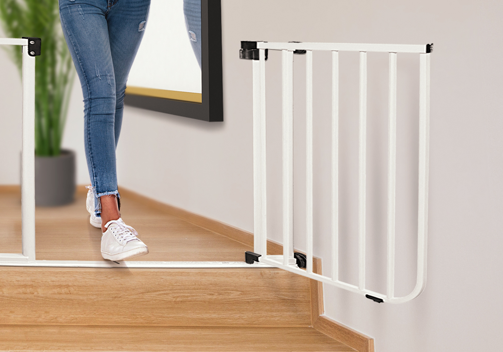 IMPAG® Tür- und Treppenschutzgitter Safe Step Lava-Anthrazit  73 - 82 cm