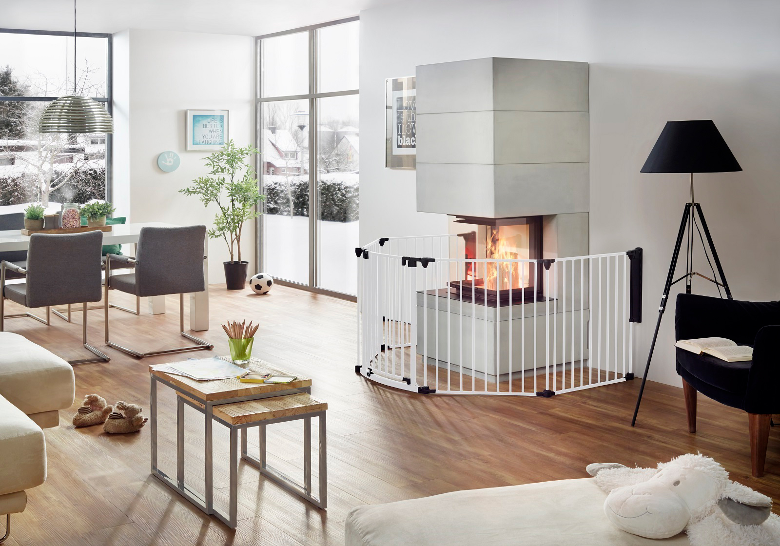 IMPAG® Ofenschutzgitter Rondo 370 cm | 6 tlg. [Polar-Weiß]