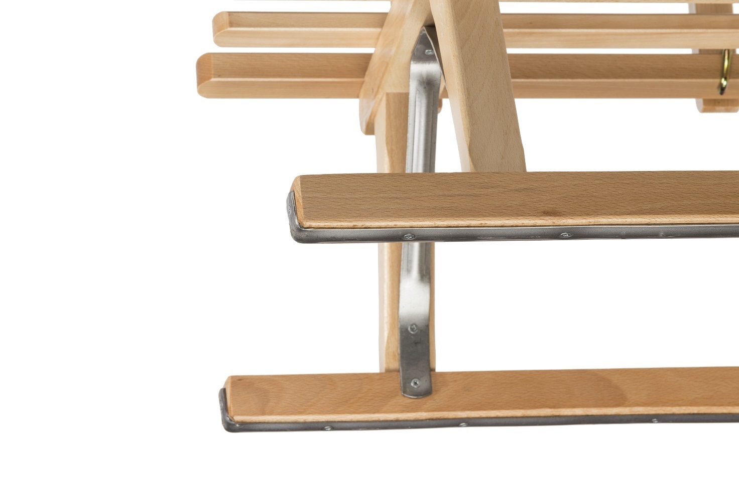 Impag® Hörner-Schlitten Holz 115 cm, Zuggurt, Lehne, Fußsack Rot