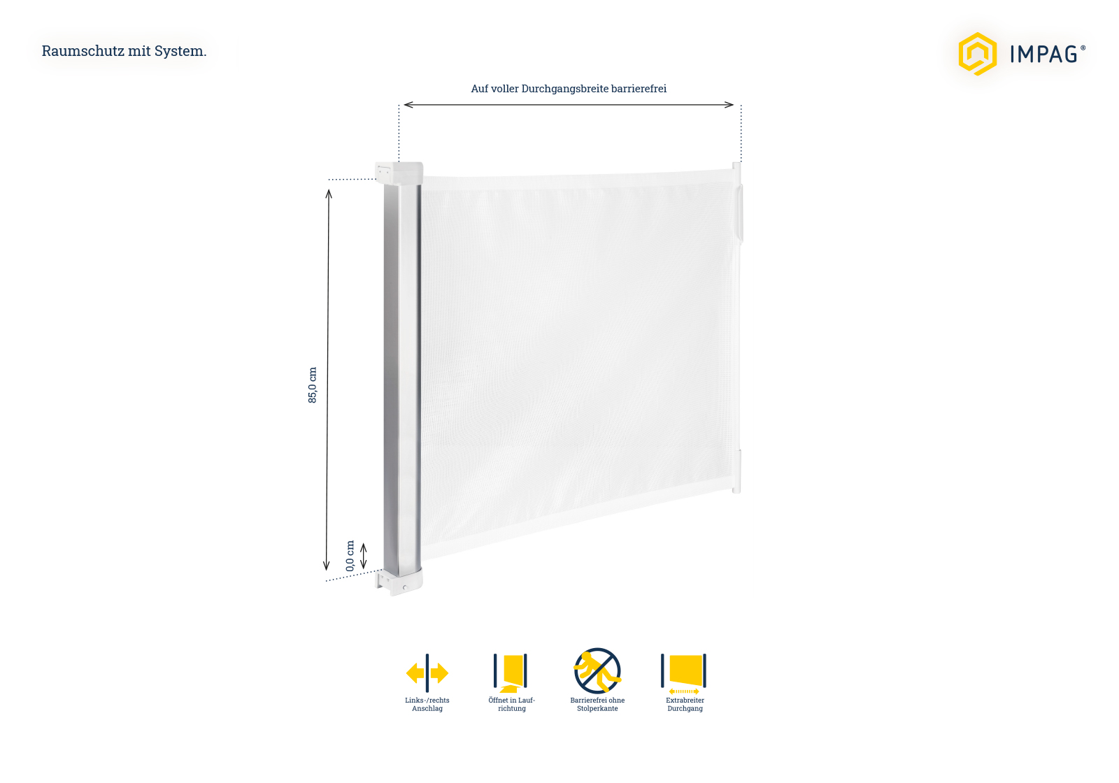 IMPAG® Türschutzrollo Retra Alu 50 - 130 cm, 85 cm Höhe