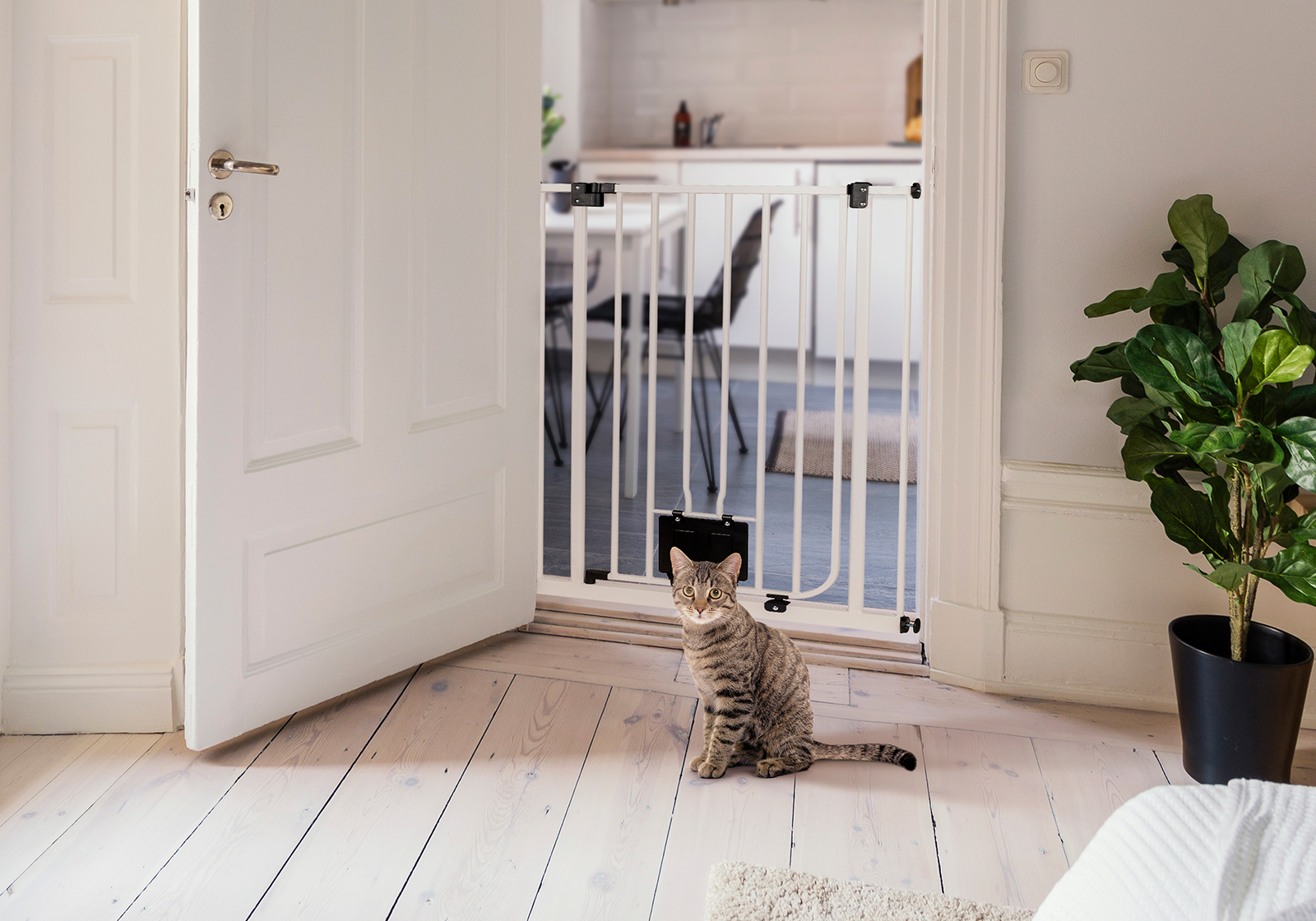 IMPAG® Katzenschutzgitter Mio 107 cm hoch 73 - 142 cm