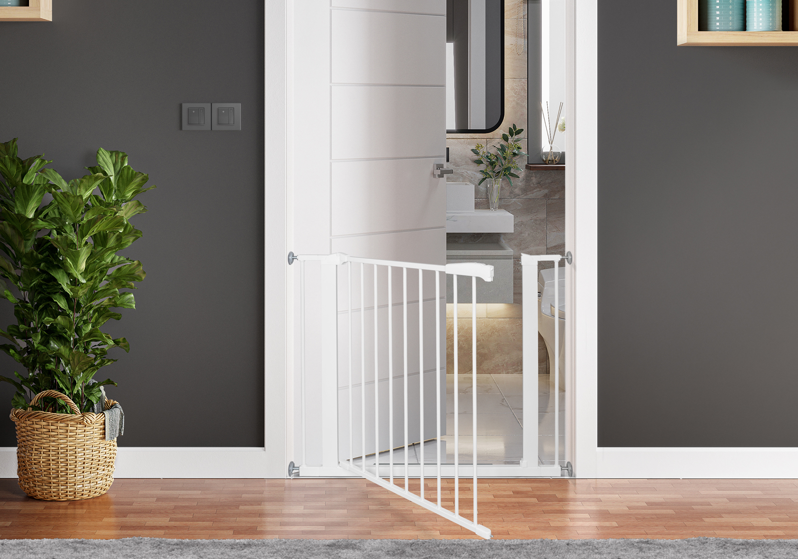 IMPAG® Türschutzgitter Swing Shut mit breiter Tür 78 - 110 cm