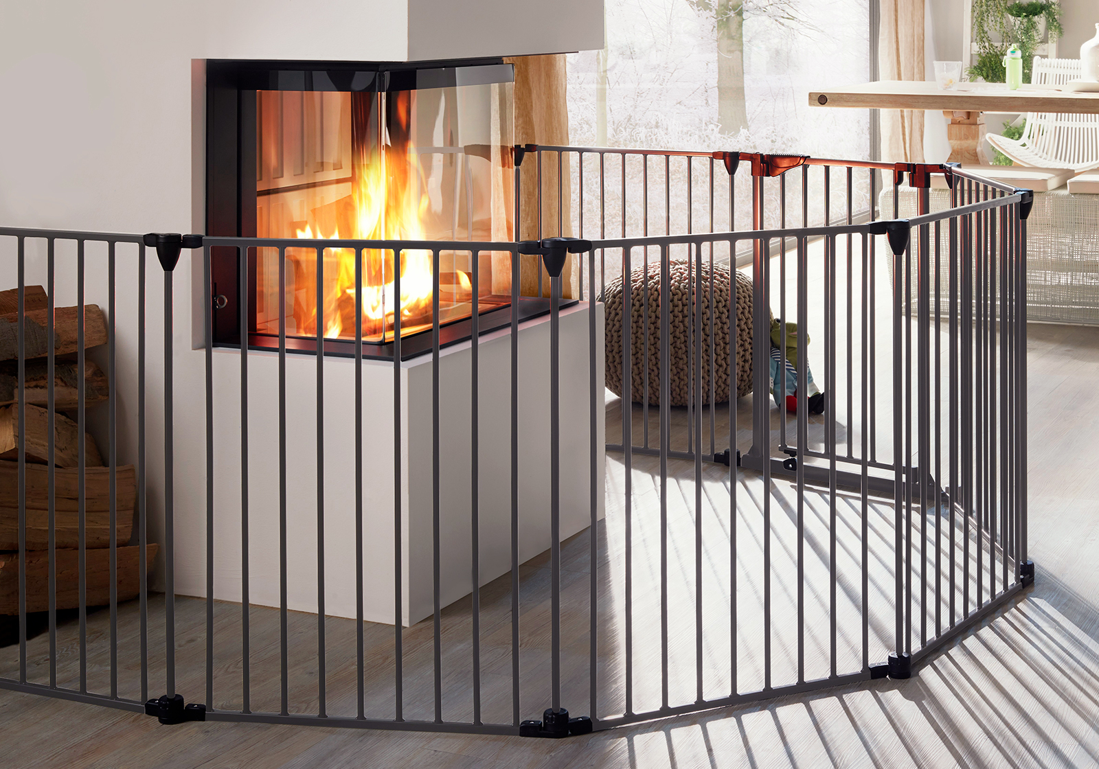 IMPAG® Kaminschutzgitter XXL 490 cm | 8 tlg. [Lava-Anthrazit]