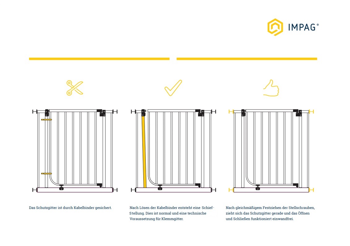 IMPAG® Absperrgitter Prima XXL mit breiter Tür 75 - 183 cm