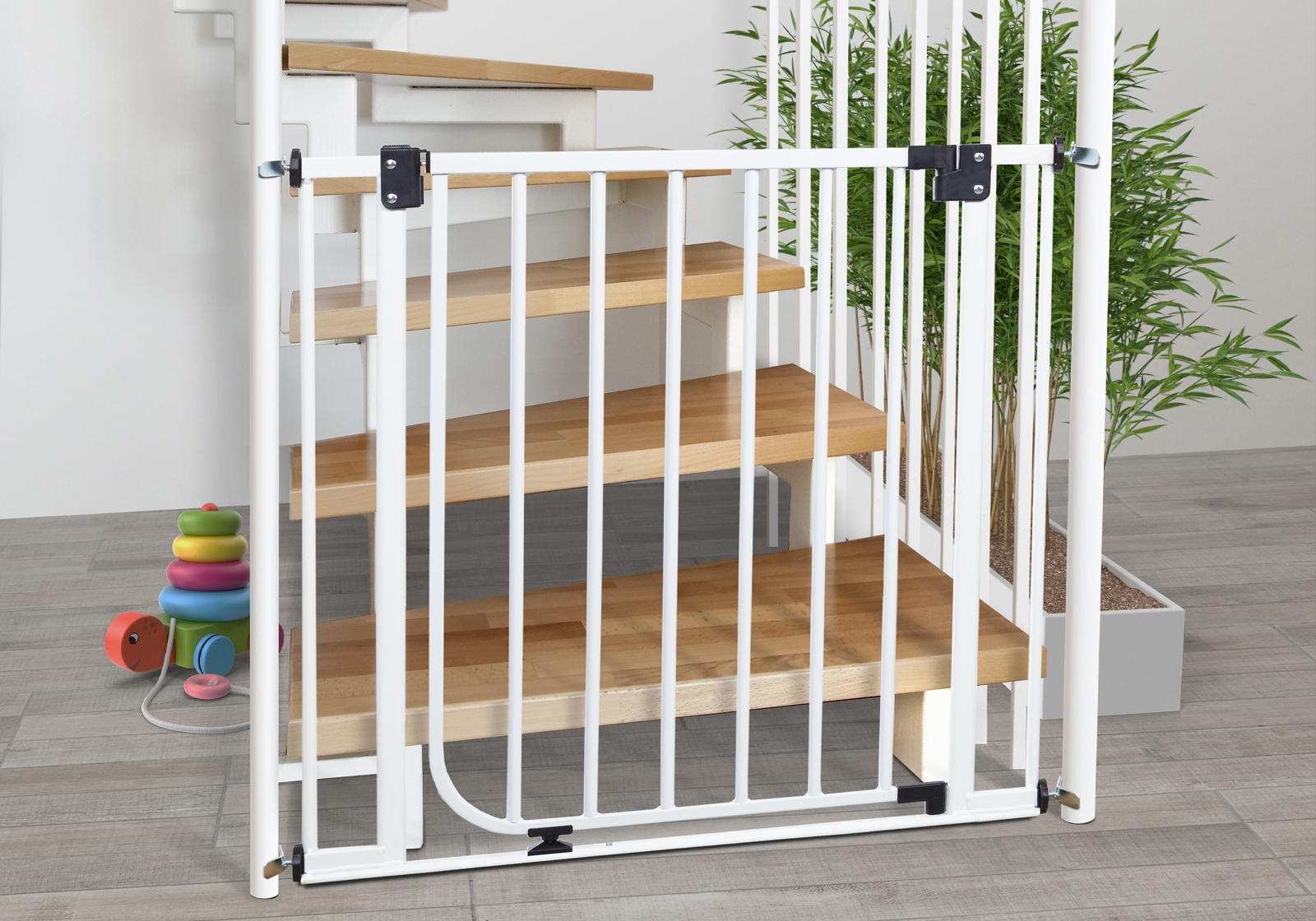 IMPAG® Treppenschutzgitter ohne Stolperkante für Geländer, beidseitig