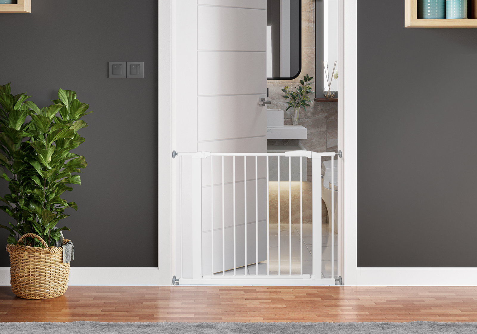 IMPAG® Türschutzgitter Swing Shut mit breiter Tür 78 - 110 cm