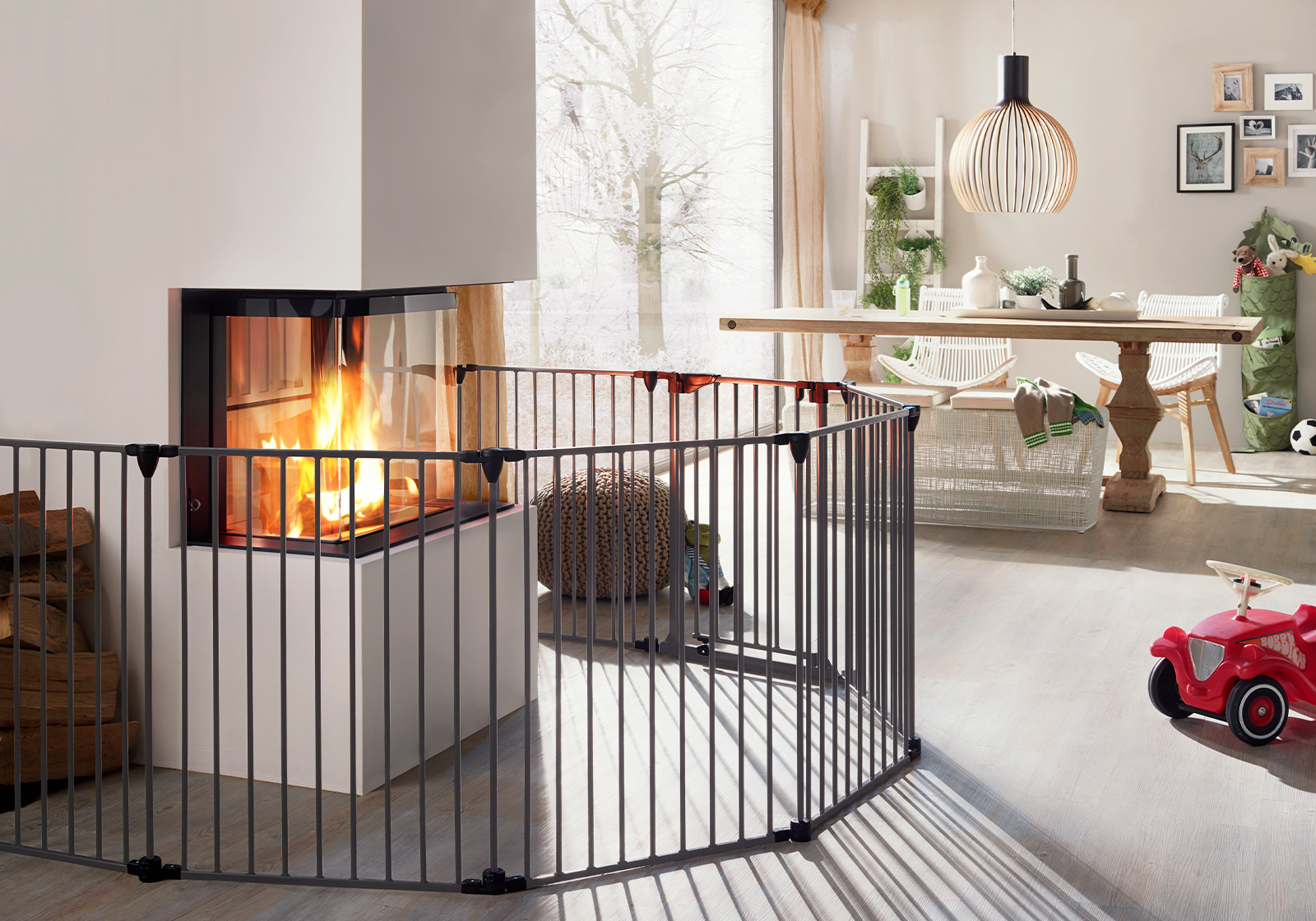 IMPAG® Kaminschutzgitter XXL 490 cm | 8 tlg. [Lava-Anthrazit]