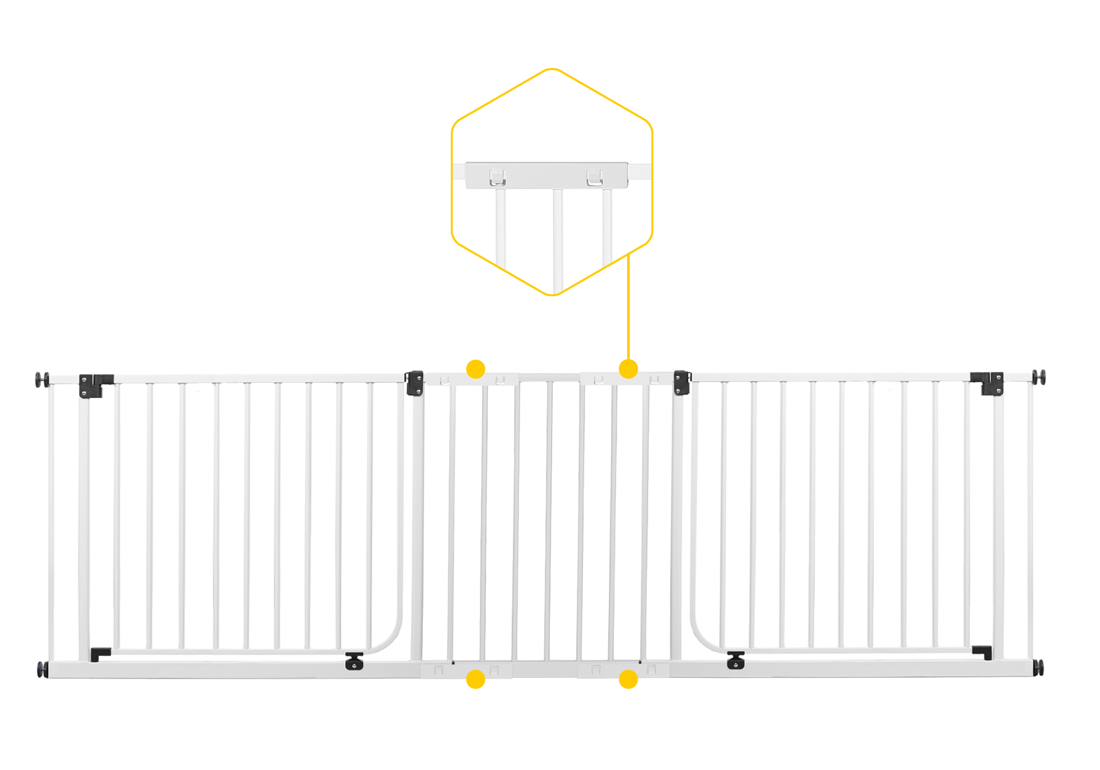 IMPAG® Absperrgitter Up´n Down mit 2 Türen 163 - 302 cm
