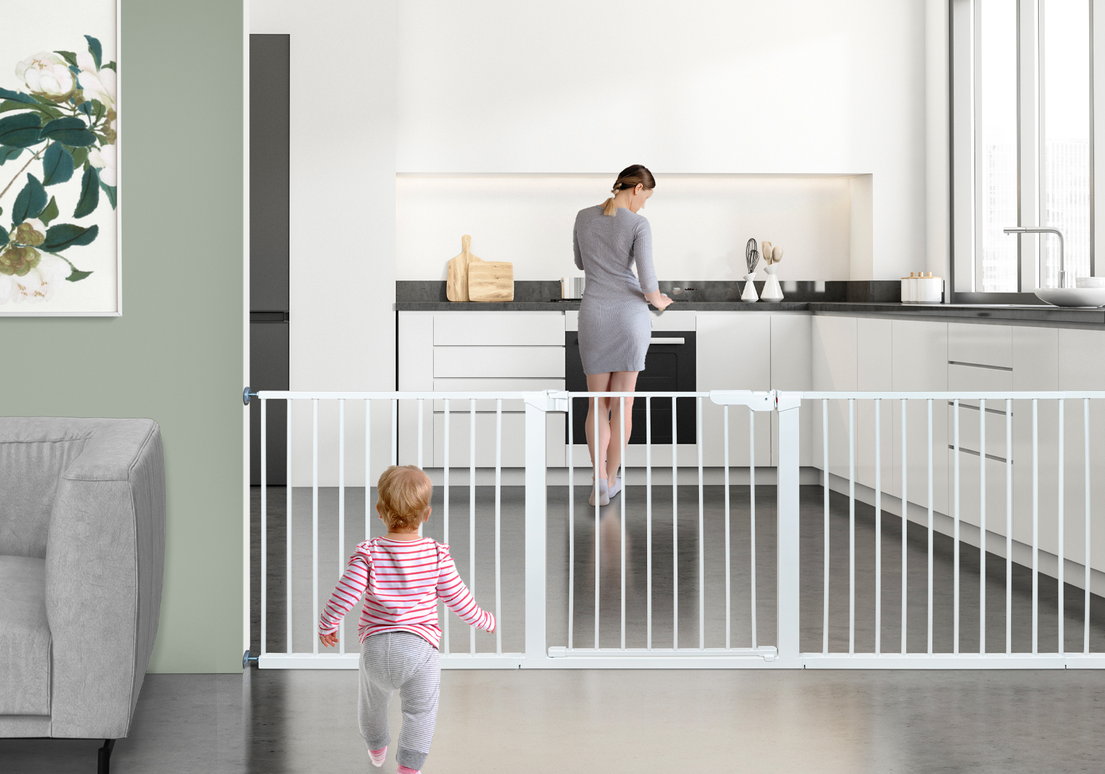 IMPAG® Absperrgitter Prima XXL mit breiter Tür 75 - 183 cm