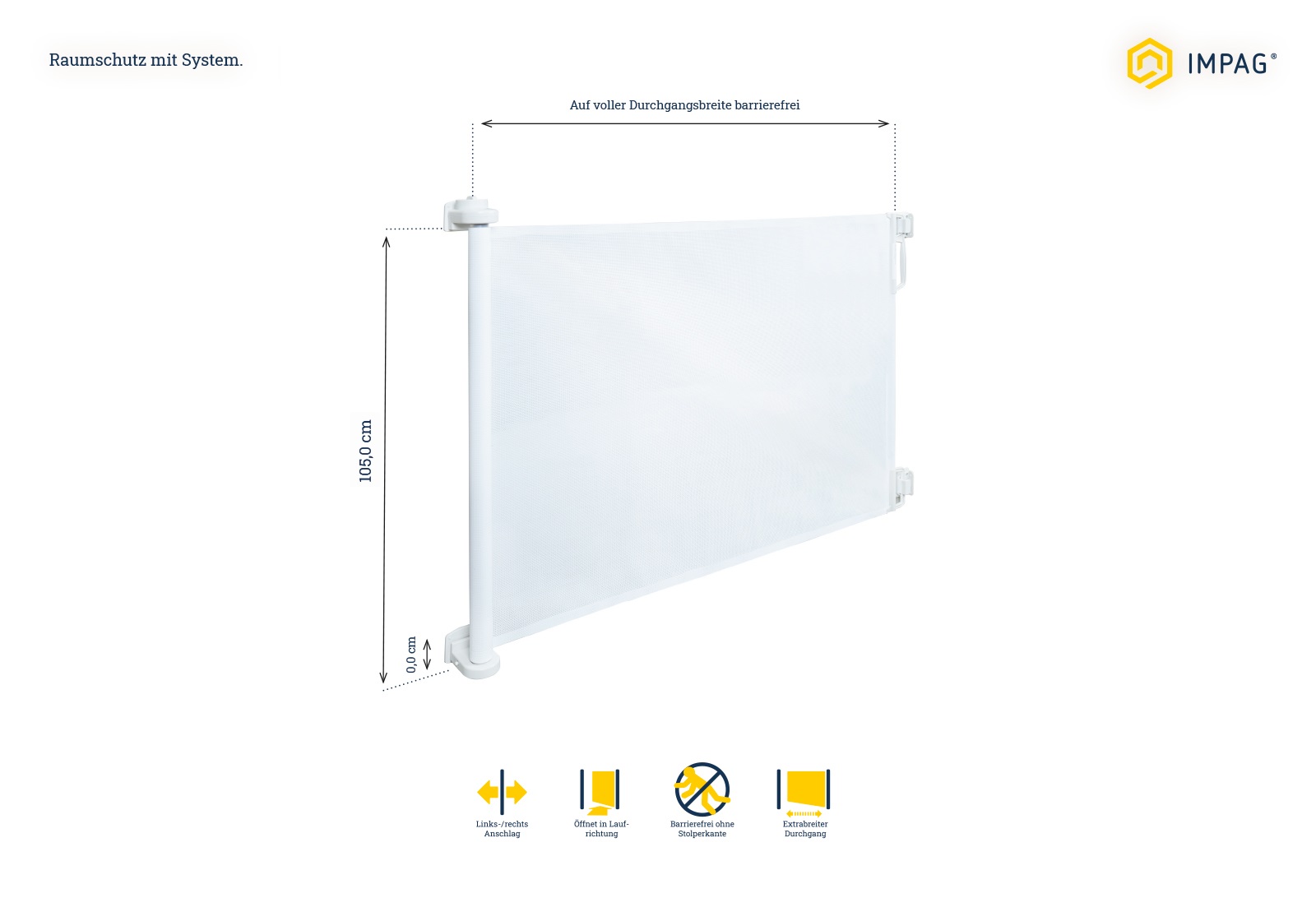 IMPAG® Türschutzrollo Retra HIGH 50 - 140 cm, 105 cm hoch