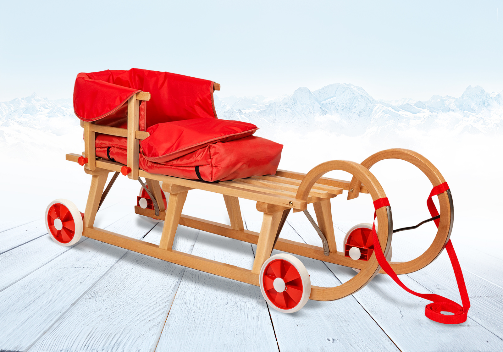 Rodelberg® Räder-Bausatz für Holzschlitten