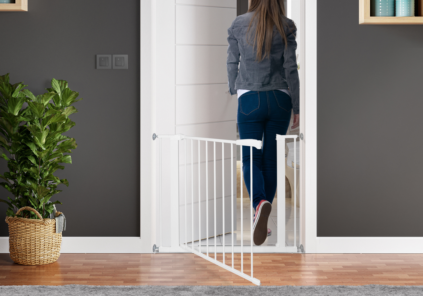 IMPAG® Türschutzgitter Swing Shut mit breiter Tür 78 - 110 cm