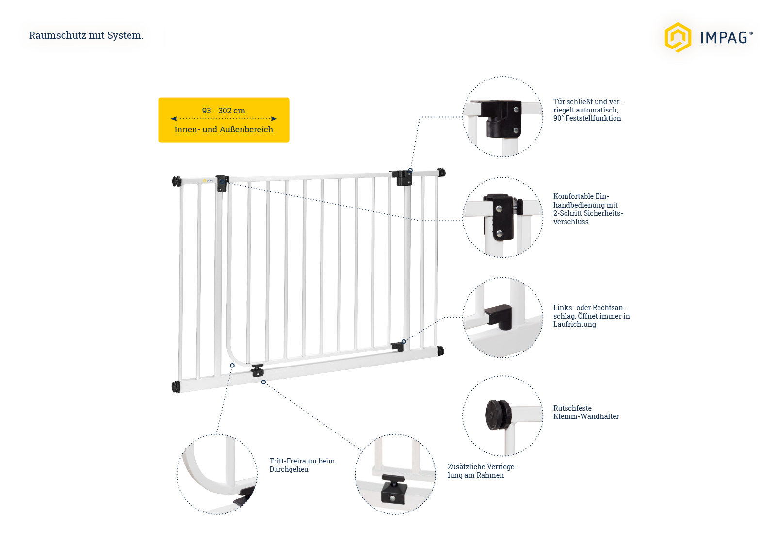 IMPAG® Treppenschutzgitter XXL Lava-Anthrazit 105 - 113 cm