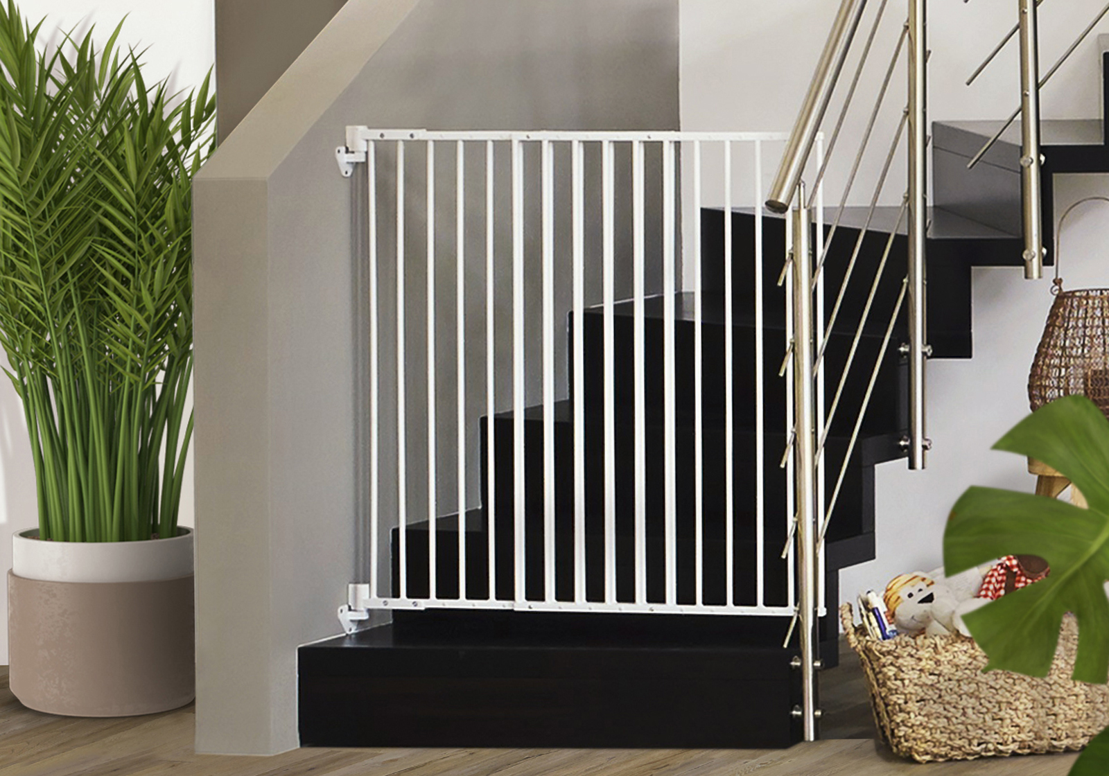 IMPAG® Treppenschutzgitter Easy Shut 65 - 115 cm, einseitige Befestigung B-Ware