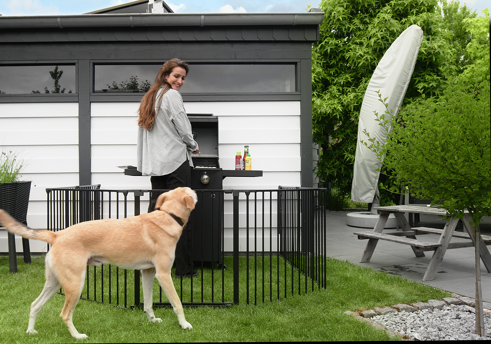IMPAG® Grillschutzgitter SafeOne® BBQ 215 cm - 575 cm [3-tlg. bis 8-tlg.]