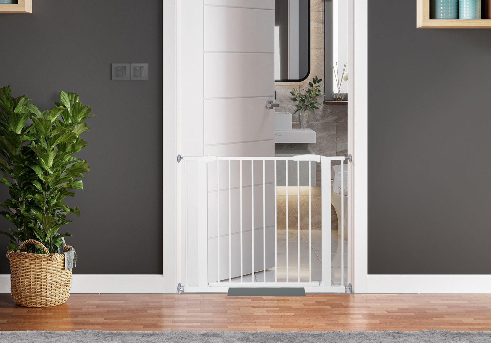 IMPAG® Türschutzgitter Swing Shut mit Safe Step 78 - 110 cm